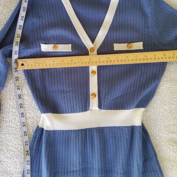 GRACE KARIN Sweater Dress Long Sleeve V Neck Pullover Elegant Midi Knit Dress - Picture 6 of 8